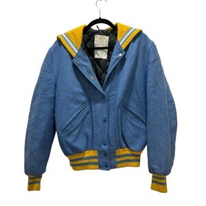 Vintage 1980 women’s DeLong varsity cheer jacket UCA spirit pin Size medium-L